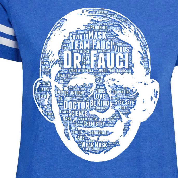 Dr. Fauci Word Face Portrait Enza Ladies Jersey Football T-Shirt