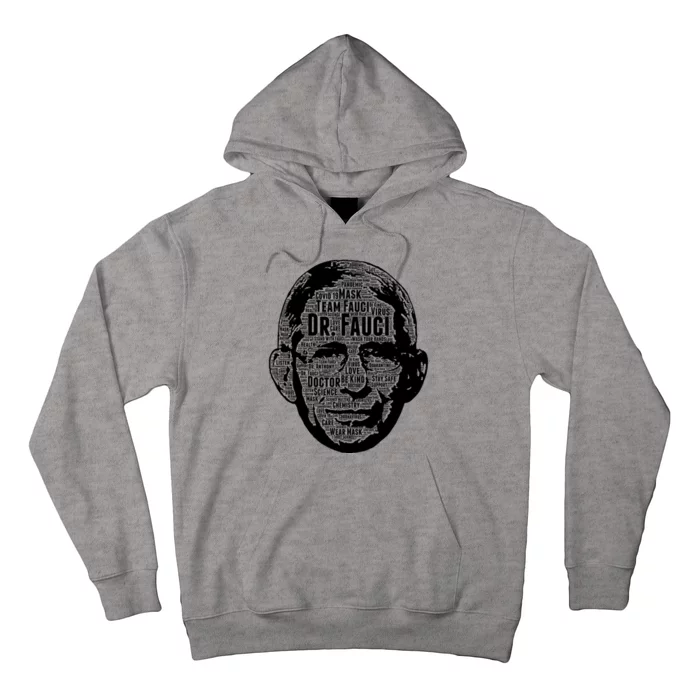 Dr. Fauci Word Face Portrait Hoodie