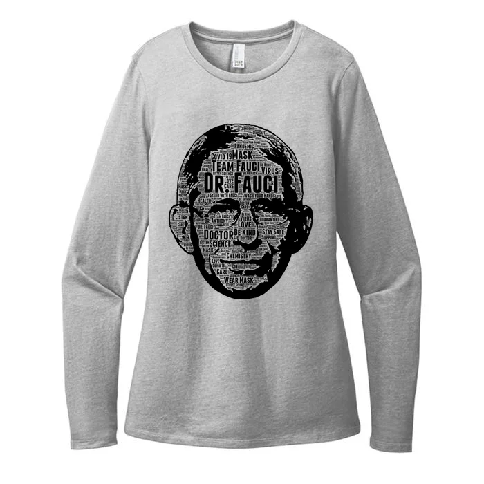 Dr. Fauci Word Face Portrait Womens CVC Long Sleeve Shirt