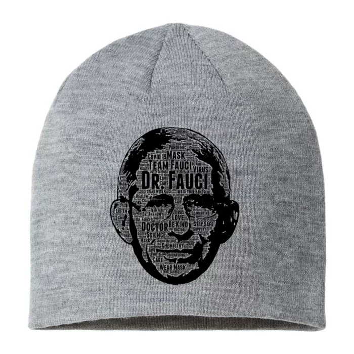 Dr. Fauci Word Face Portrait 8 1/2in Sustainable Knit Beanie