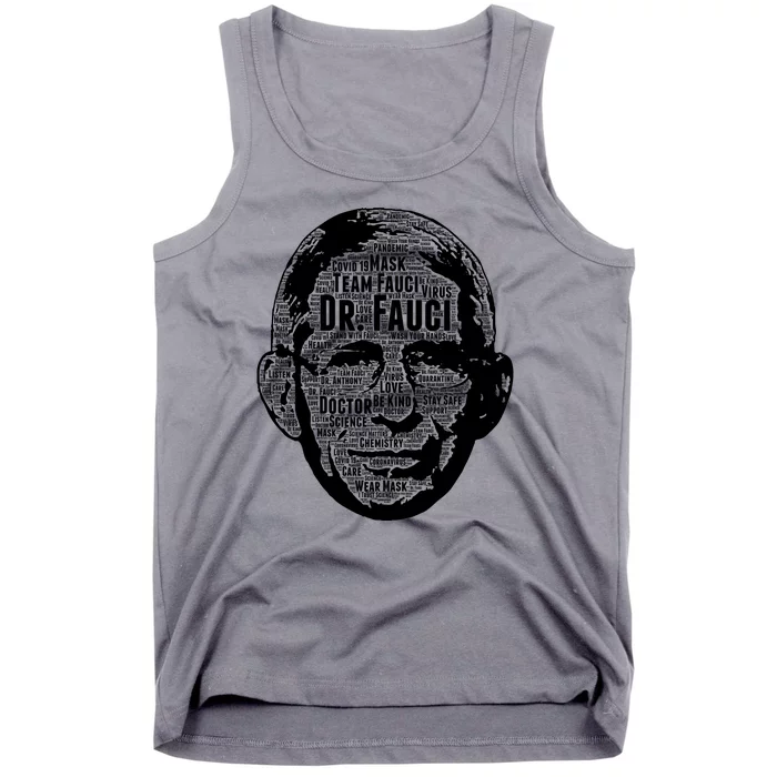 Dr. Fauci Word Face Portrait Tank Top