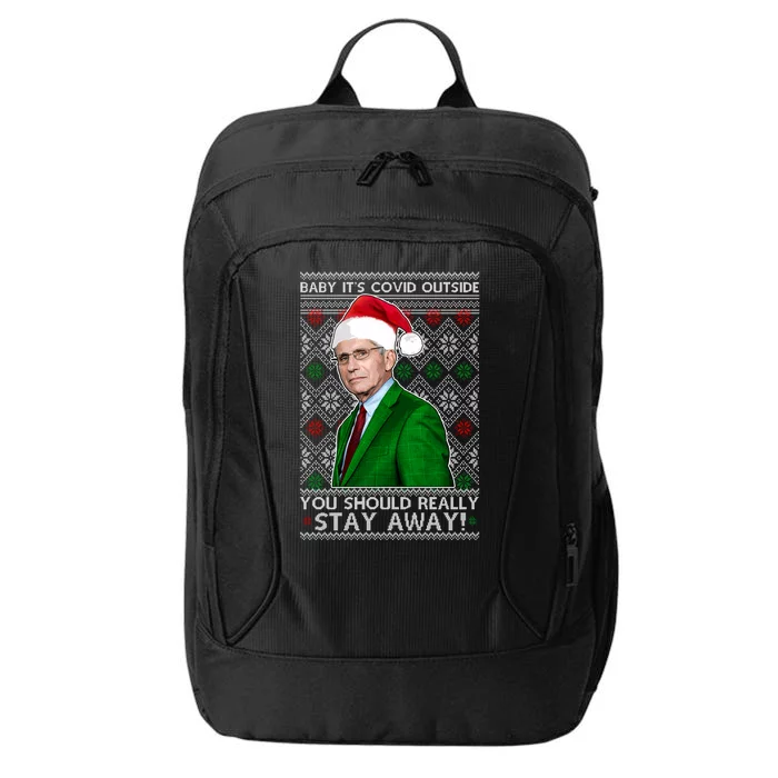 Dr Fauci Baby It's Covid Outside Ugly Christmas Sweater City Backpack