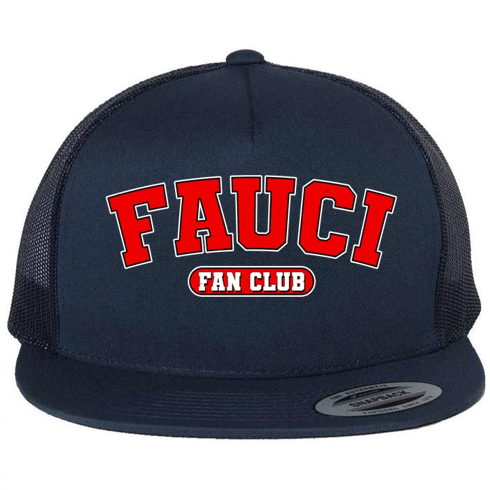 Dr Fauci Fan Club Logo Flat Bill Trucker Hat