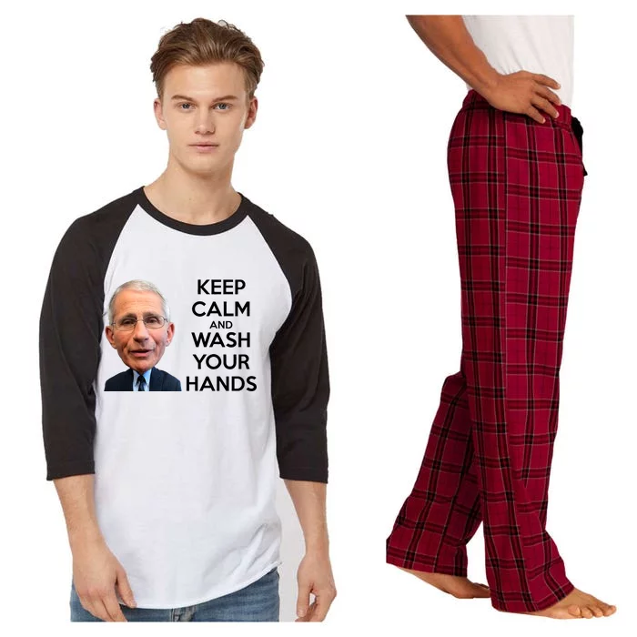 Dr Fauci Keep Calm And Wash Your Hands Raglan Sleeve Pajama Set