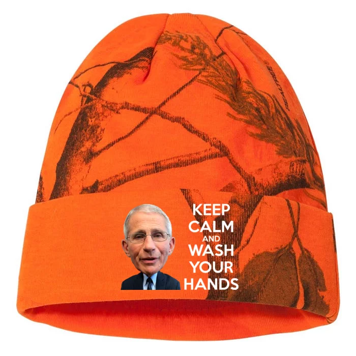 Dr Fauci Keep Calm And Wash Your Hands Kati - 12in Camo Beanie