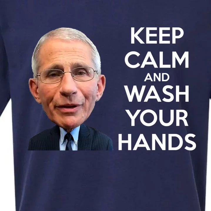 Dr Fauci Keep Calm And Wash Your Hands Sueded Cloud Jersey T-Shirt