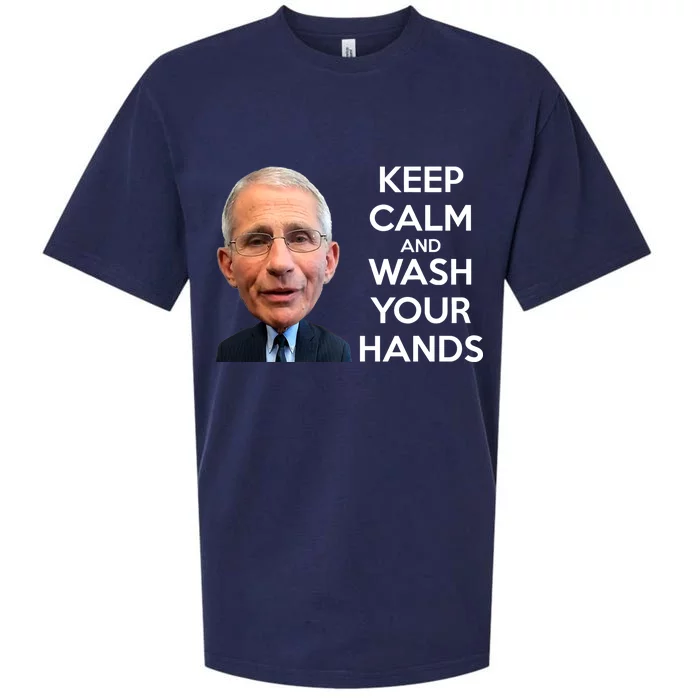 Dr Fauci Keep Calm And Wash Your Hands Sueded Cloud Jersey T-Shirt