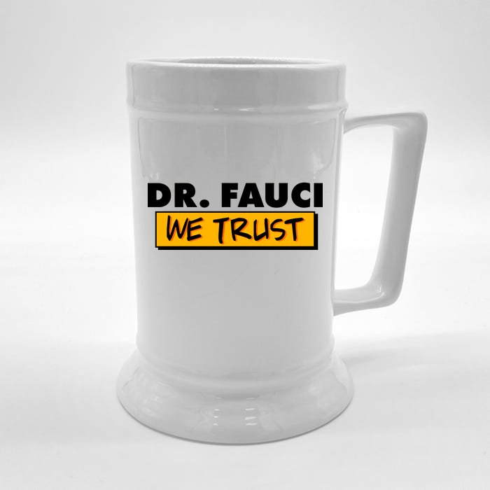 Dr Fauci We Trust Front & Back Beer Stein