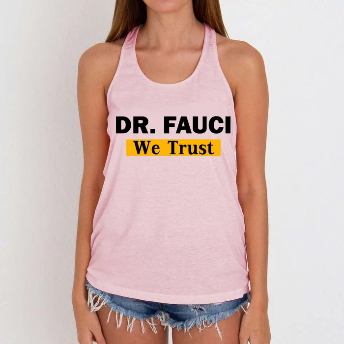 Dr Fauci We Trust I Love Fauci Women's Knotted Racerback Tank