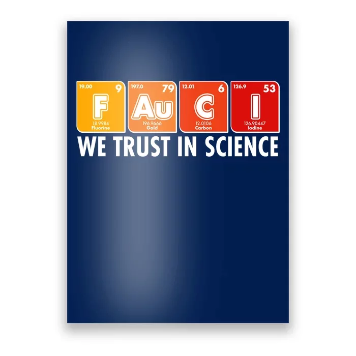 Dr Fauci We Trust In Science Periodical Table Elements Poster