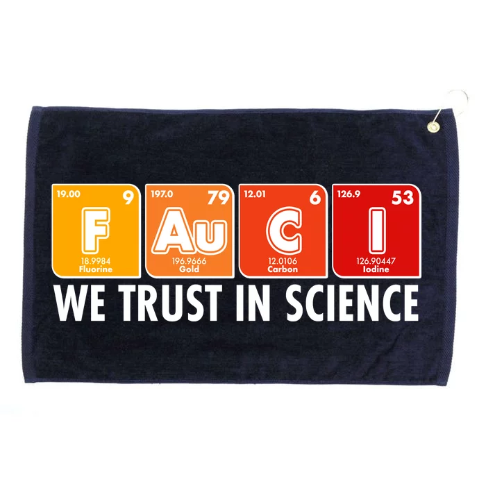 Dr Fauci We Trust In Science Periodical Table Elements Grommeted Golf Towel