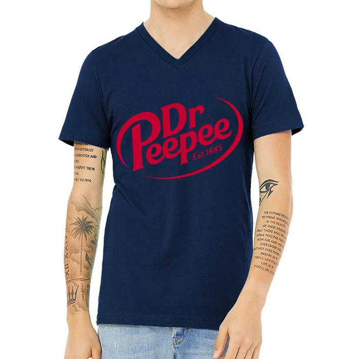 Dr Peepee Soda Pop Logo V-Neck T-Shirt