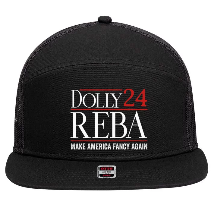 Dolly Reba 2024 Make America Fancy Again Support 7 Panel Mesh Trucker Snapback Hat