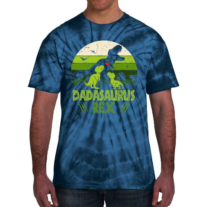 Dadasaurus Rex 2 Sunset For Fathers Day Gift Tie-Dye T-Shirt