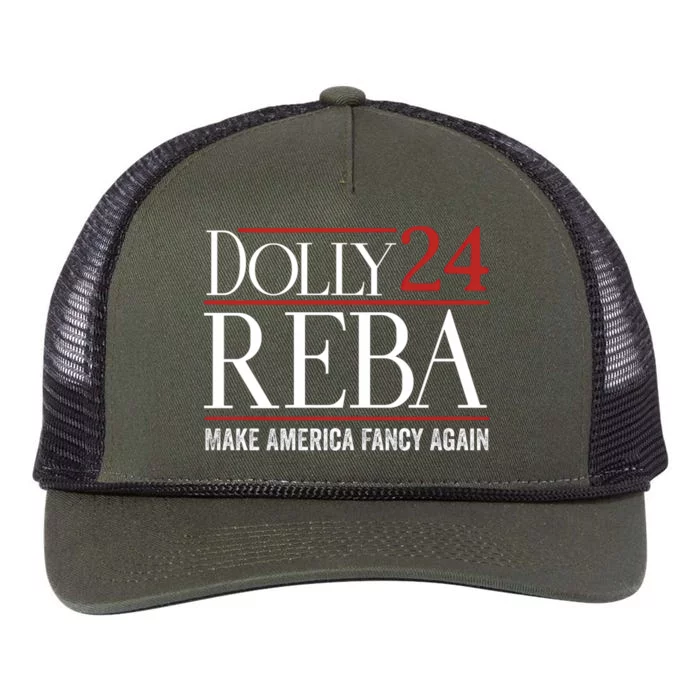 Dolly Reba 2024 Make America Fancy Again Retro Rope Trucker Hat Cap