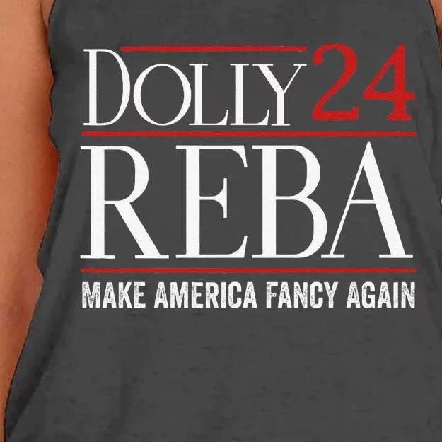 Dolly Reba 2024 Make America Fancy Again Support Gift Women's Knotted Racerback Tank