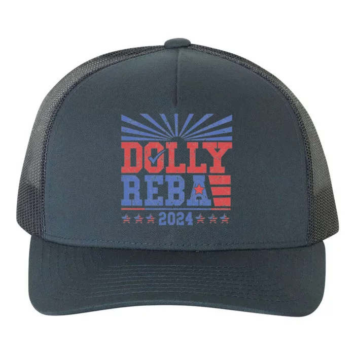 Dolly Reba 2024 USA FLAG Yupoong Adult 5-Panel Trucker Hat