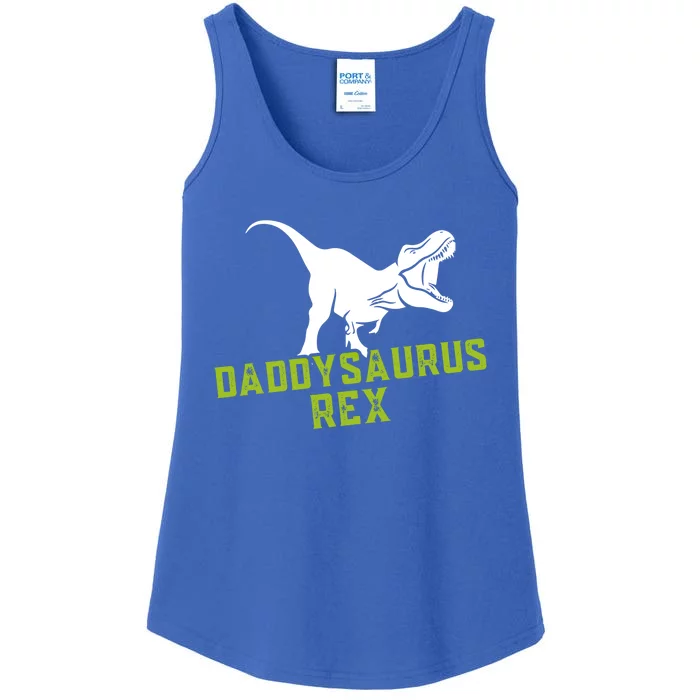 Daddysaurus Rex 2 Sunset Funny Design For Fathers Day Funny Gift Ladies Essential Tank