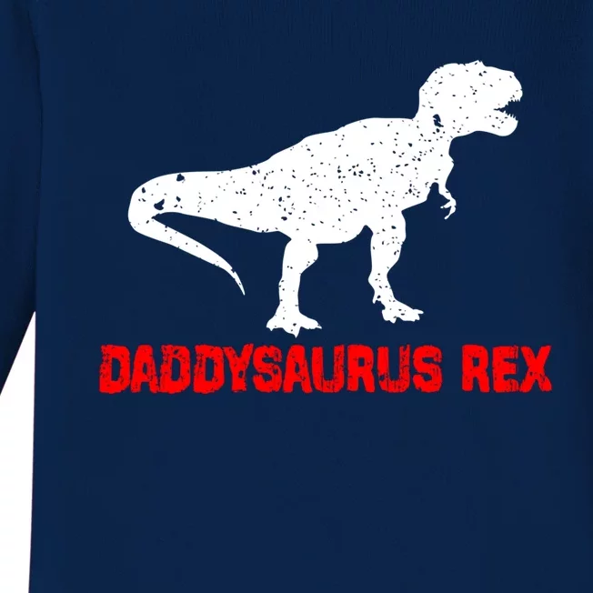 Daddysaurus Rex 2 Sunset Funny For Fathers Day Gift Baby Long Sleeve Bodysuit