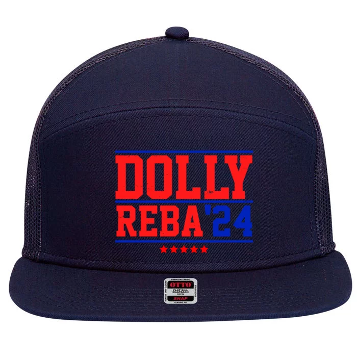 Dolly Reba 2024 Funny Political 7 Panel Mesh Trucker Snapback Hat