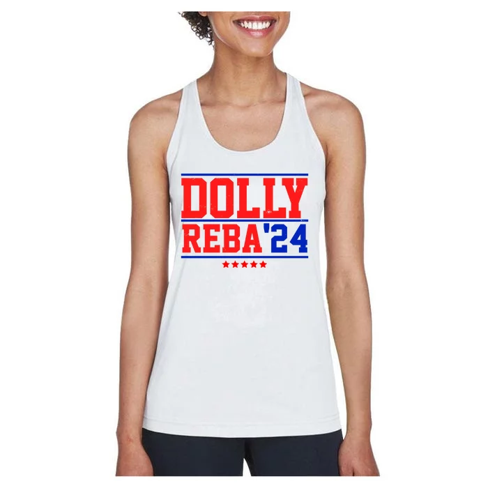 Dolly Reba 2024 Funny Political Women's Racerback Tank