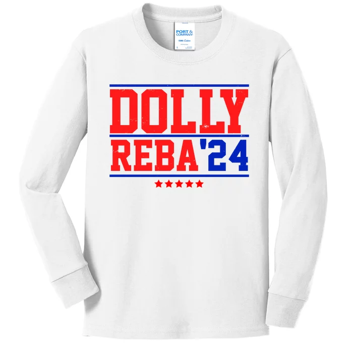 Dolly Reba 2024 Funny Political Kids Long Sleeve Shirt