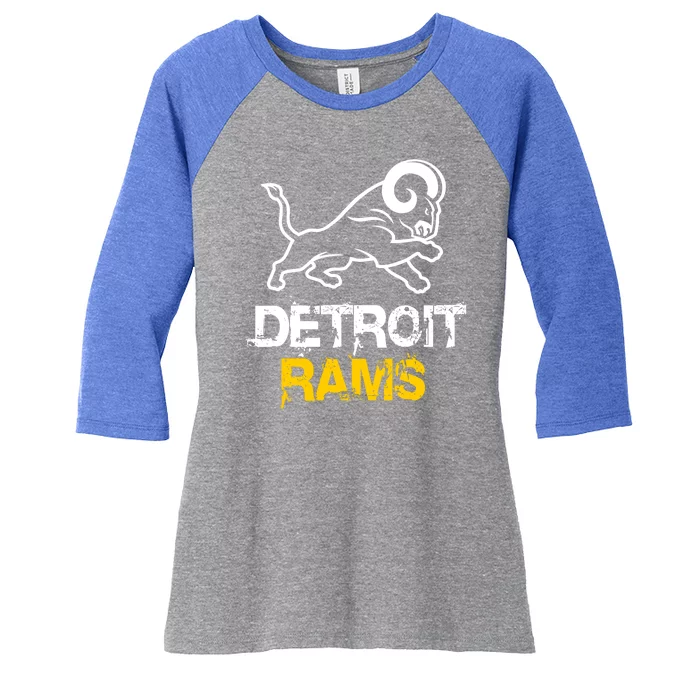 Detroit Rams 2022 Football Champions Women's Tri-Blend 3/4-Sleeve Raglan Shirt