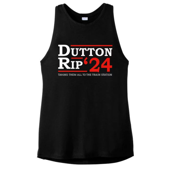 D.U.T.T.O.N Rip 2024 President Day 4th Of July Ladies Tri-Blend Wicking Tank