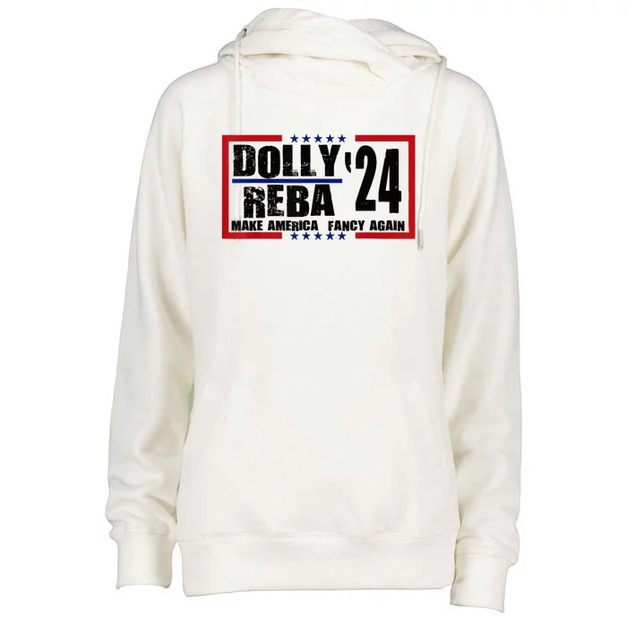 Dolly Reba 24 Make America Fancy Again 24 Womens Funnel Neck Pullover Hood