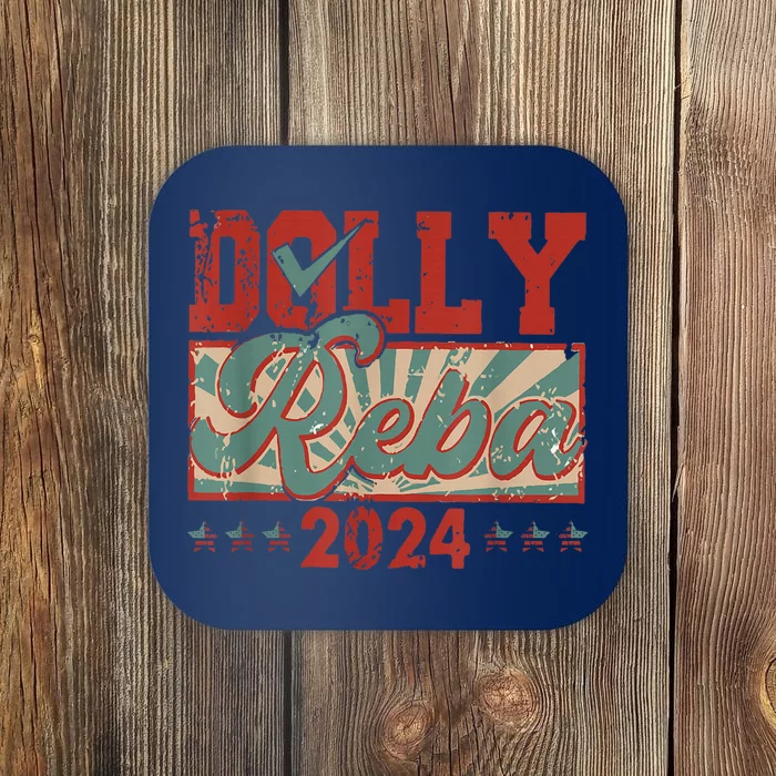 Dolly Reba 24 Retro Vintage Make America Fancy Again 24 Coaster