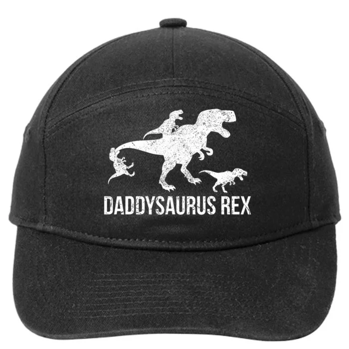 Daddysaurus Rex 3 Daddy Dinosaur 7-Panel Snapback Hat