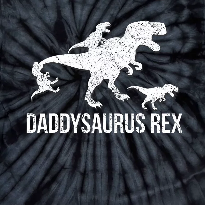 Daddysaurus Rex 3 Daddy Dinosaur Tie-Dye T-Shirt