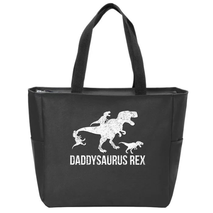 Daddysaurus Rex 3 Daddy Dinosaur Zip Tote Bag