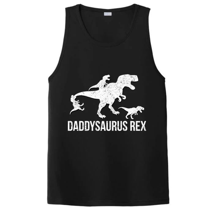 Daddysaurus Rex 3 Daddy Dinosaur Gift Performance Tank