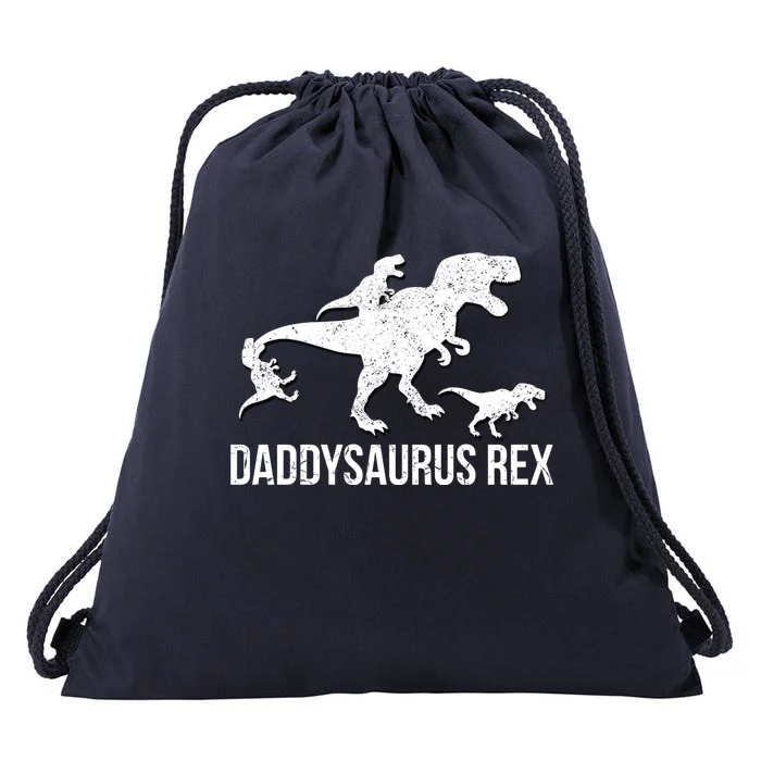 Daddysaurus Rex 3 Daddy Dinosaur Gift Drawstring Bag