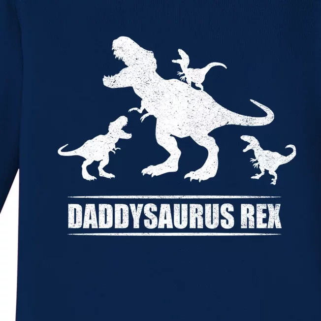 Daddysaurus Rex 3 Gift Baby Long Sleeve Bodysuit