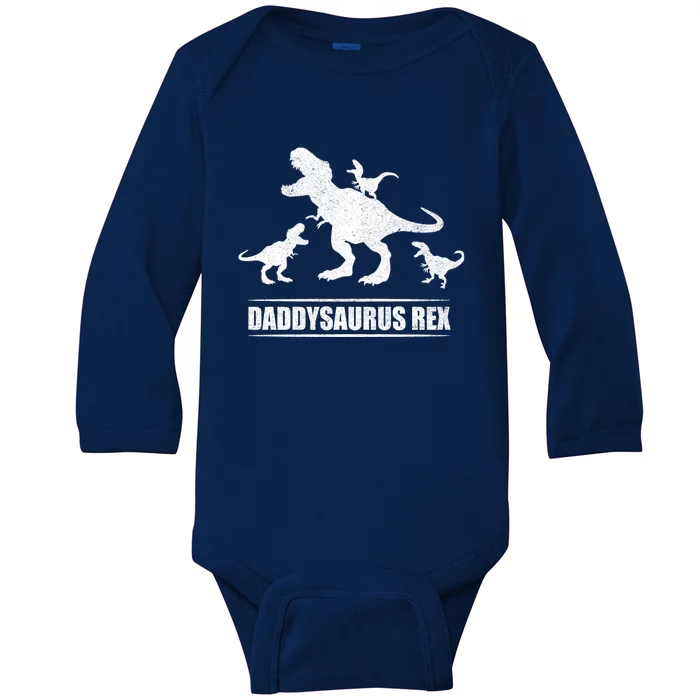 Daddysaurus Rex 3 Gift Baby Long Sleeve Bodysuit