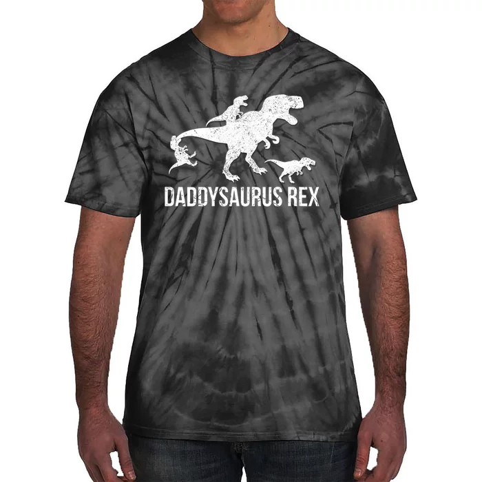 Daddysaurus Rex 3 Daddy Dinosaur Vneck Tie-Dye T-Shirt