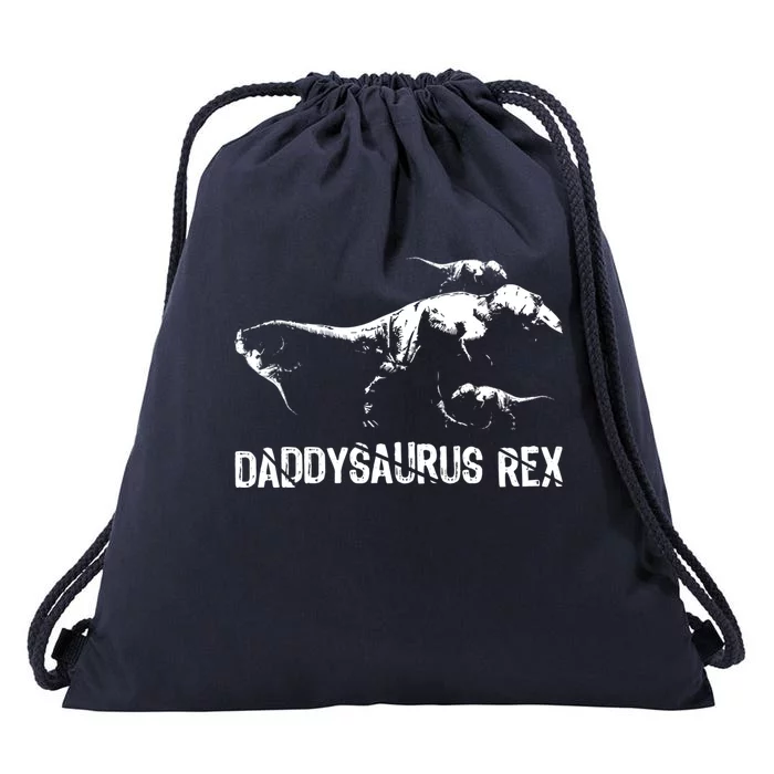 Daddysaurus Rex 3 Fathers Day Dinosaur Family Fun Gift Cute Gift Drawstring Bag