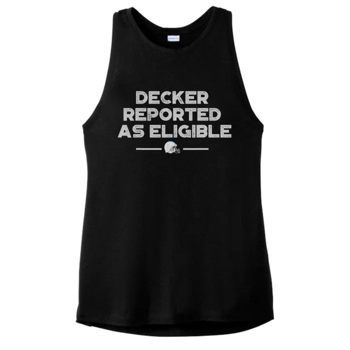 Decker Reported As Eligible Trendy Ladies Tri-Blend Wicking Tank