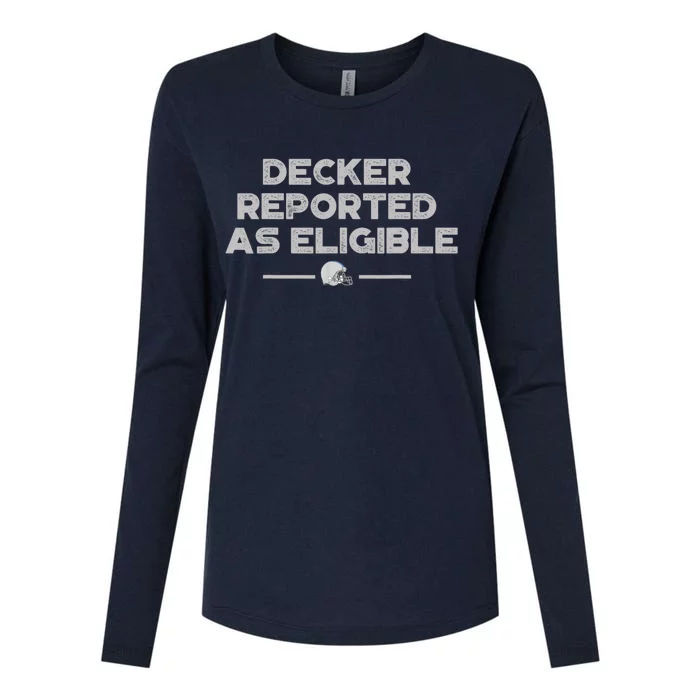 Decker Reported As Eligible Trendy Womens Cotton Relaxed Long Sleeve T-Shirt