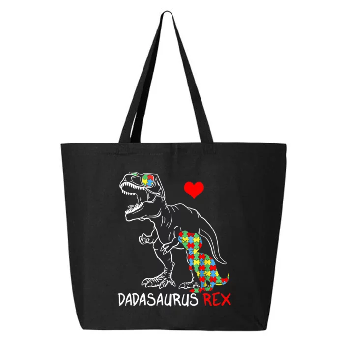 Dadasaurus Rex Autism Awareness Proud Dad Father's Day 25L Jumbo Tote