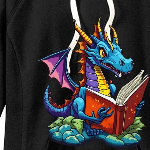 Dragon Reading A Book Women's Fleece Hoodie