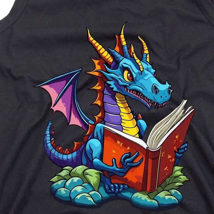 Dragon Reading A Book Tank Top