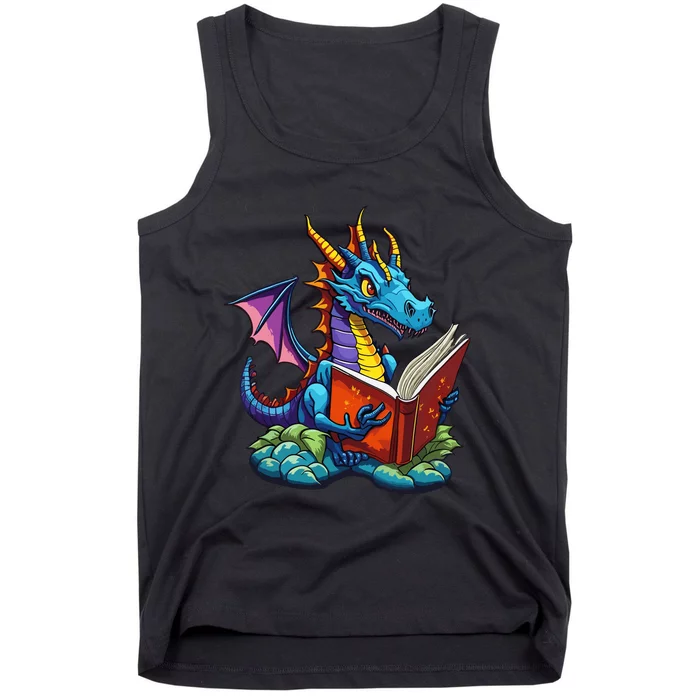 Dragon Reading A Book Tank Top