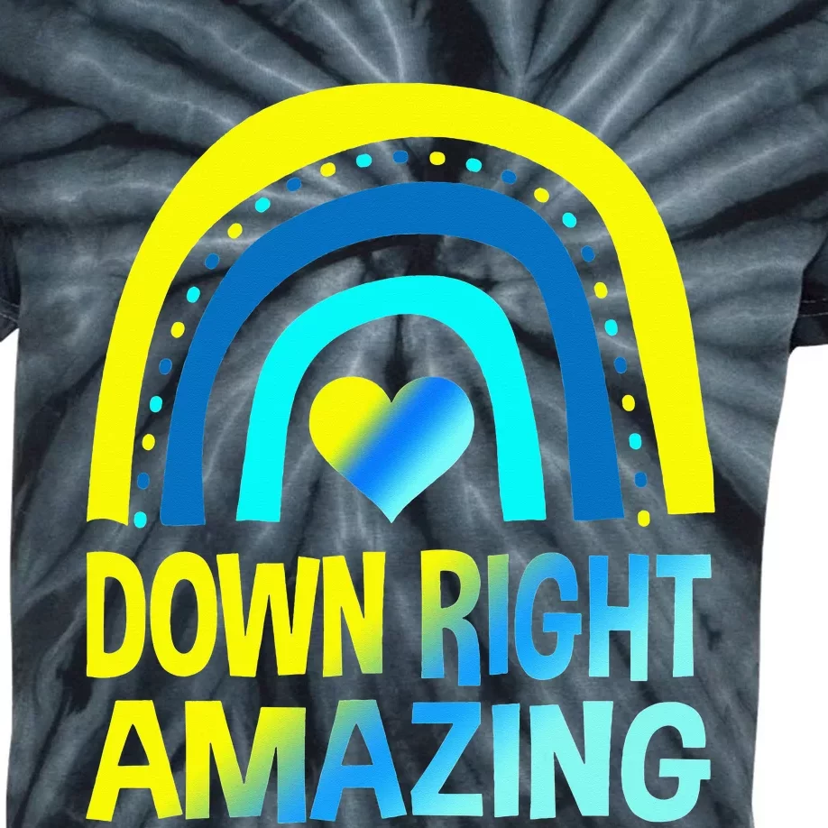 Down Right Amazing Down Syndrome Awareness Kids Tie-Dye T-Shirt