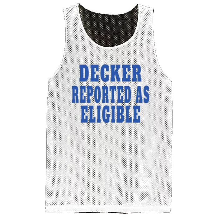 Decker Reported As Eligible Trendy Mesh Reversible Basketball Jersey Tank