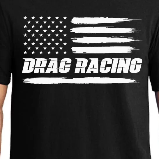 Drag Racing American Flag Drag Racer Race Car Lover Pajama Set