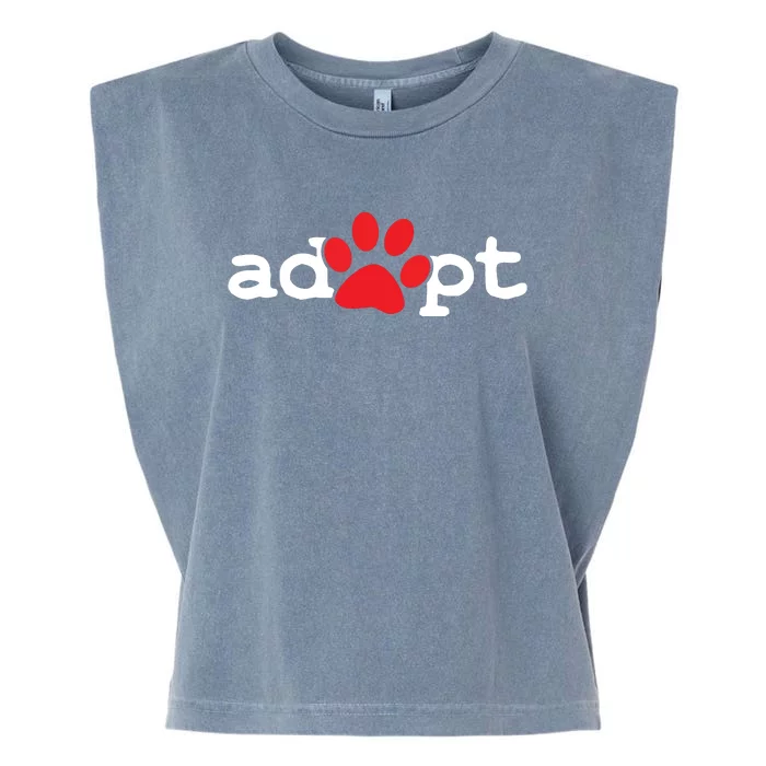 Dog Rescue Adopt Paw Garment-Dyed Women's Muscle Tee