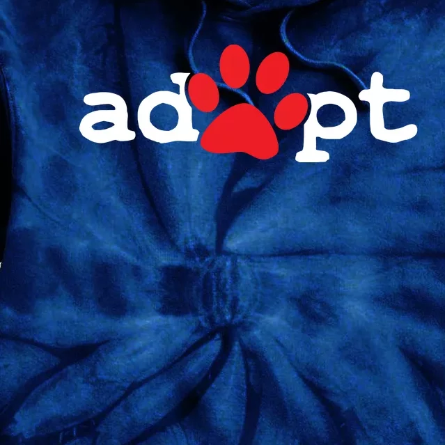 Dog Rescue Adopt Paw Tie Dye Hoodie